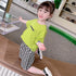 Boys' And Girls' Summer Alphabet T-shirt Checkerboard Pants Set