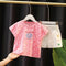 Baby girl summer suit short sleeve shorts two-piece set
