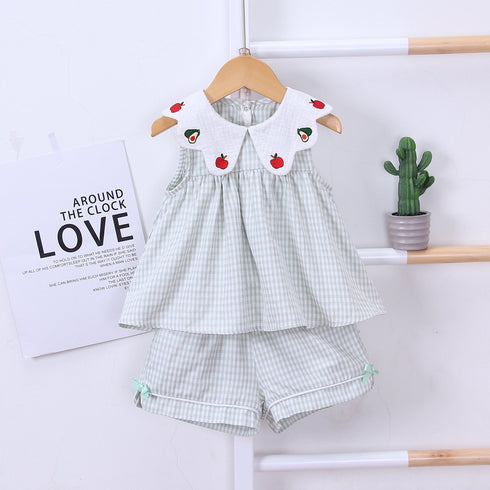 Short sleeve summer girl two-piece set