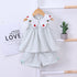 Short sleeve summer girl two-piece set