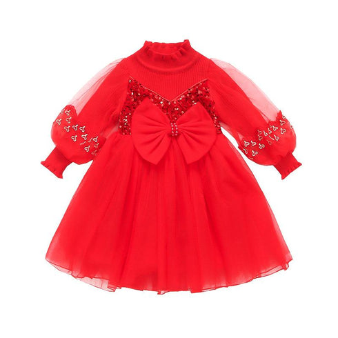 New Year Princess Dress Festive Red Dress