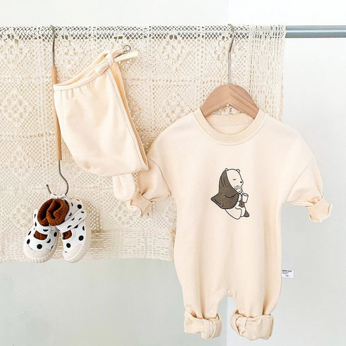 Cartoon bear fart-wrapped suit one-piece climbing suit