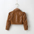 Spring and Autumn Girls Short Fashion Leather Jacket