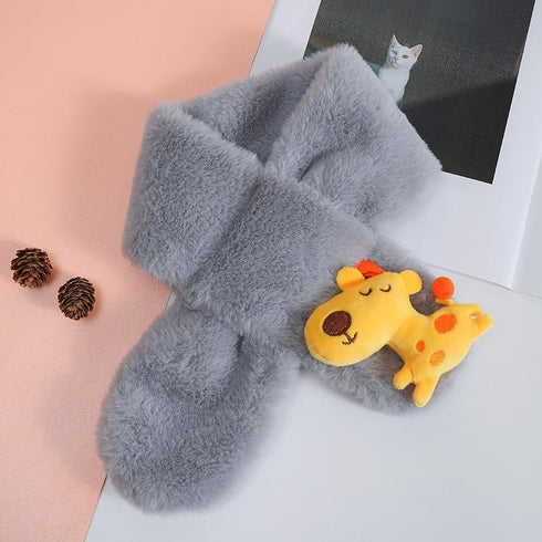Children's Plush Scarf With Zoo Animal Decal