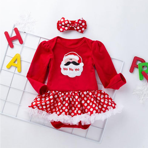 Christmas Baby Long Sleeve Ha Dress Jacket Climbing Dress Infant Festival Suit