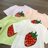 Girl's Sequin Strawberry Short Sleeve