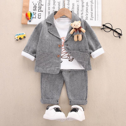 LAPEL SUIT Three Piece Performance Runway Suit Long Sleeve Suit