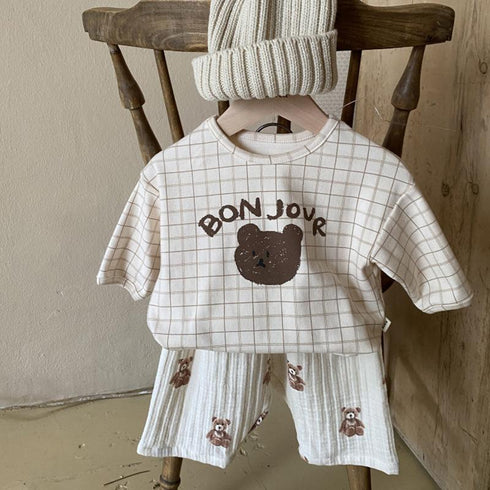 Autumn cartoon bear long sleeve T-shirt crew neck casual bottoming shirt