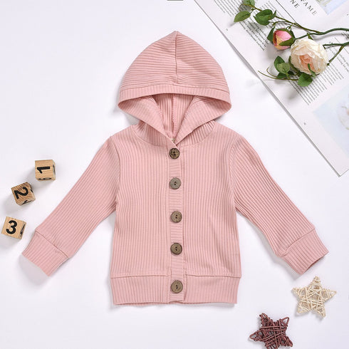 Boys and Girls Cotton Knit Hooded Top