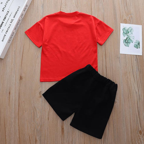 Boys summer suit short sleeve casual pants two-piece set