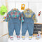 Boy's Shirt Denim Straps Two-Piece Set