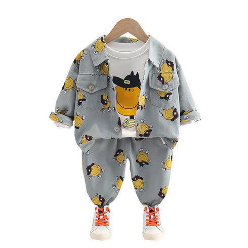 Children's long sleeve set spring and autumn three-piece set