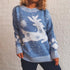 New Year Christmas Sweater Fawn Snowflake Crewneck Knit Pullover