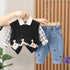 Spring and autumn boys casual sweater waistcoat set of three