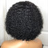 Women's Medium Black Curly Hair Short Chemical Fiber Hair Headgear