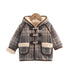 Winter children plus velvet hooded long sleeve coat