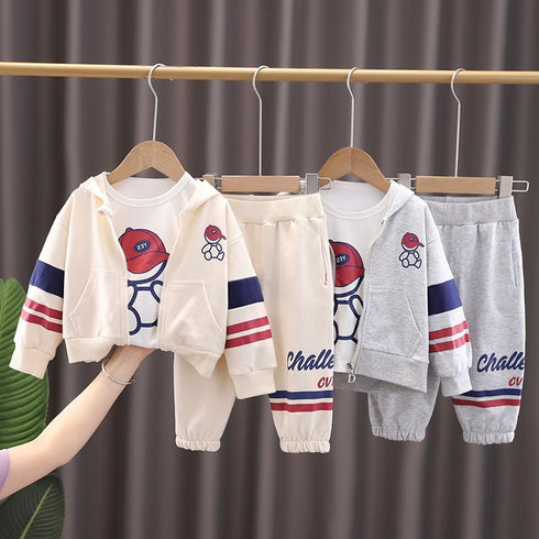 Children's Spring and Autumn Baseball Suit Leisure Sports Three-Piece Set