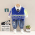 Boys Spring and Autumn Knit Vest Set Three Pieces
