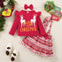 Christmas printed long sleeve three-piece set
