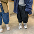 Winter children plus velvet padded denim pants casual loose jeans