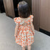 Girls Summer Small Broken Flower Dew Back Princess Skirt