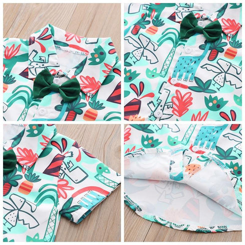 Boys summer short sleeve shirt set two-piece set