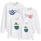 Valentine's Day Warm Parent Dress Flowers Parents and Children Family Printed Crewneck Wear Parent-Child Series