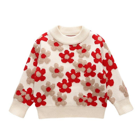 Little Flower Children's Sweater Thickened Long Sleeve Top