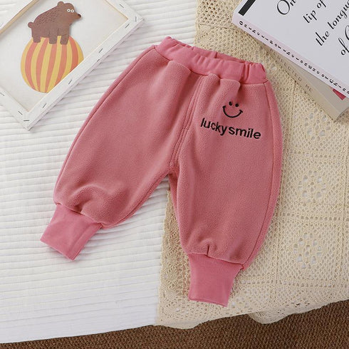 Children's sports pants plus velvet warm pants double-sided velvet leggings