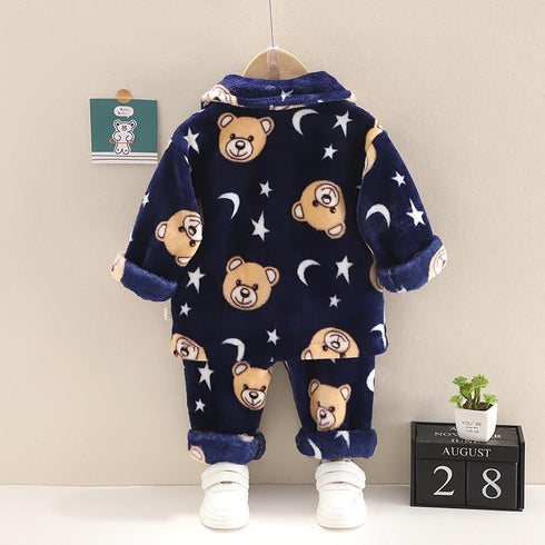 Autumn and winter children's home clothes pajamas two-piece set