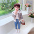 Cherry Bear Knitted Cardigan Three Piece Set Baby Girl Lapel Shirt Long Sleeve Set