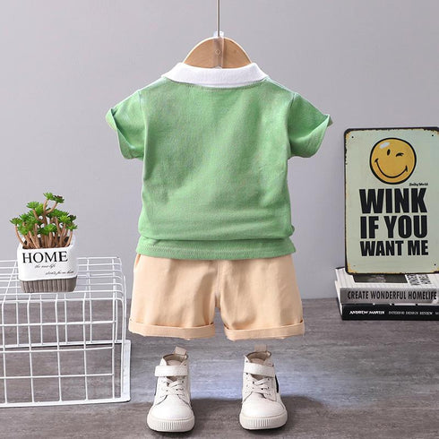 Baby boys' summer suit short sleeve shorts two-piece set