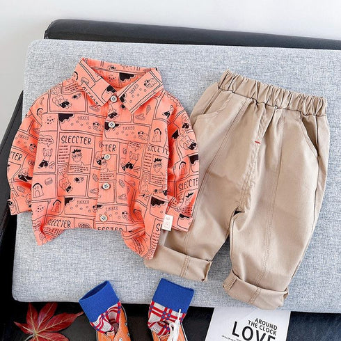 Boy's Spring and Autumn Two-Piece Set