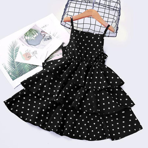 Girls Spring and Autumn Long Sleeve Denim Jacket Sling Skirt Two-Piece Set