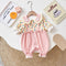 Baby girl onesie autumn floral patchwork suit crawl