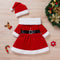 Christmas Velour Dress Christmas Hat Two-piece Set