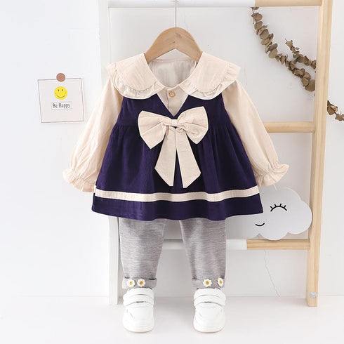 Fall/winter girls' vests long sleeve trousers set