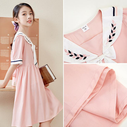 Chiffon Dress Academic Bow Princess Skirt