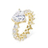Hip Hop Women's Love Ring Zircon Real Gold Electroplated Ring