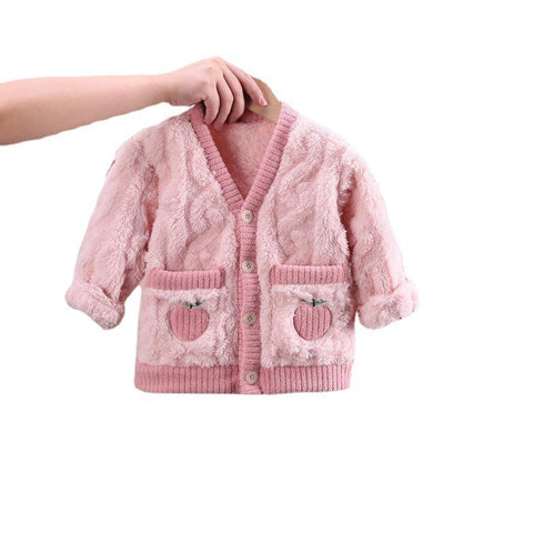 Autumn and winter girls' warm loungewear suit