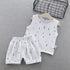 Summer girls boy's children's clothing cotton gauze two-piece set