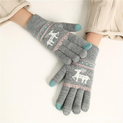 Fawn plus velvet padded cold-proof warm riding gloves