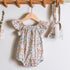 Baby Fly SLEEVE BODYSUIT Thin Newborn Floral Cotton Hair Accessories Set