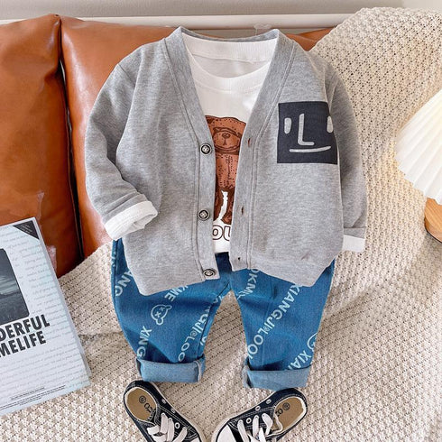 Spring and Autumn Boys Suit Three-Piece Set