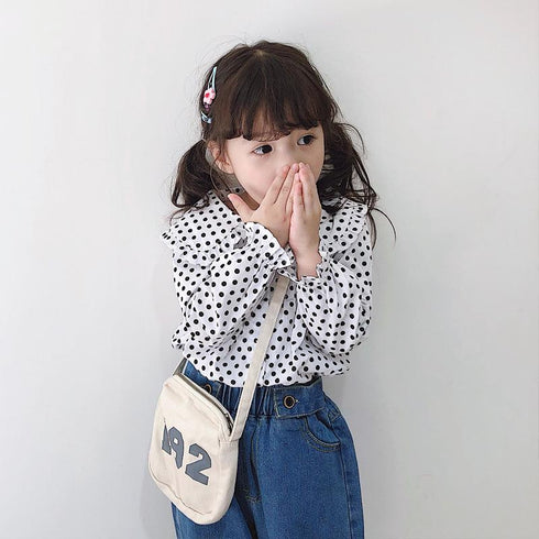 Korean children's shirt spring and autumn long sleeve white jacket