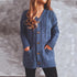 Autumn and winter single-breasted thick twist pocket long sleeve knit sweater cardigan
