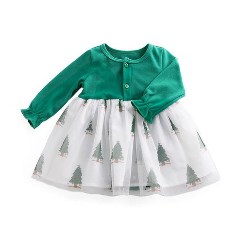 Christmas party dress baby halo dress jumpsuit