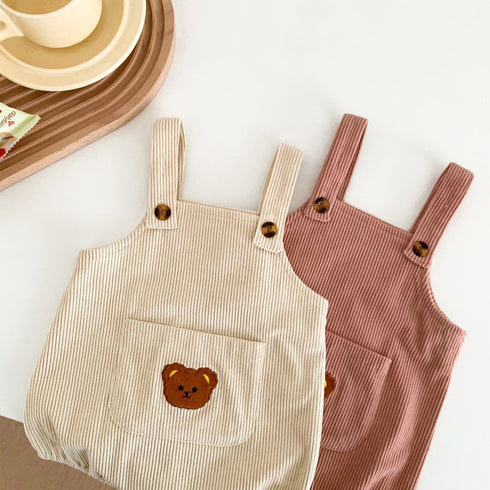 Corduroy Bear Pocket Strap Hark Clothes Fart
