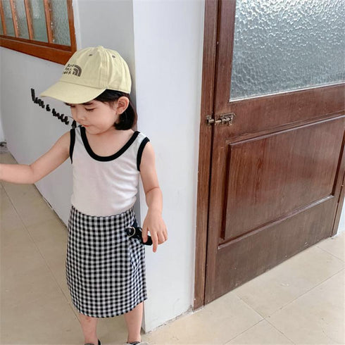 Girls Summer Vest Skirt Suit