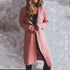 Autumn and winter solid color long sleeve hooded knitted cardigan